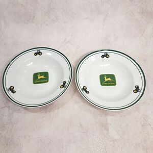 Set of 2 - John Deere 8.75" Dia Cereal Soup Bowls Gibson
